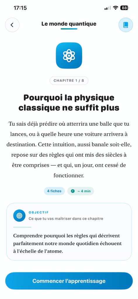 Parcours Memo — Le monde quantique, chapitre 1